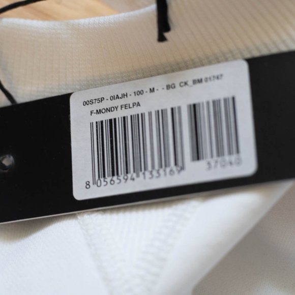 Diesel White Cotton Gathered Back Sweatshirt F-Mondy Felpa Size Medium - Picture 8 of 9